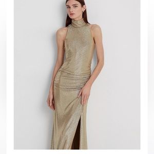 Stunning Gold High Neck Gown